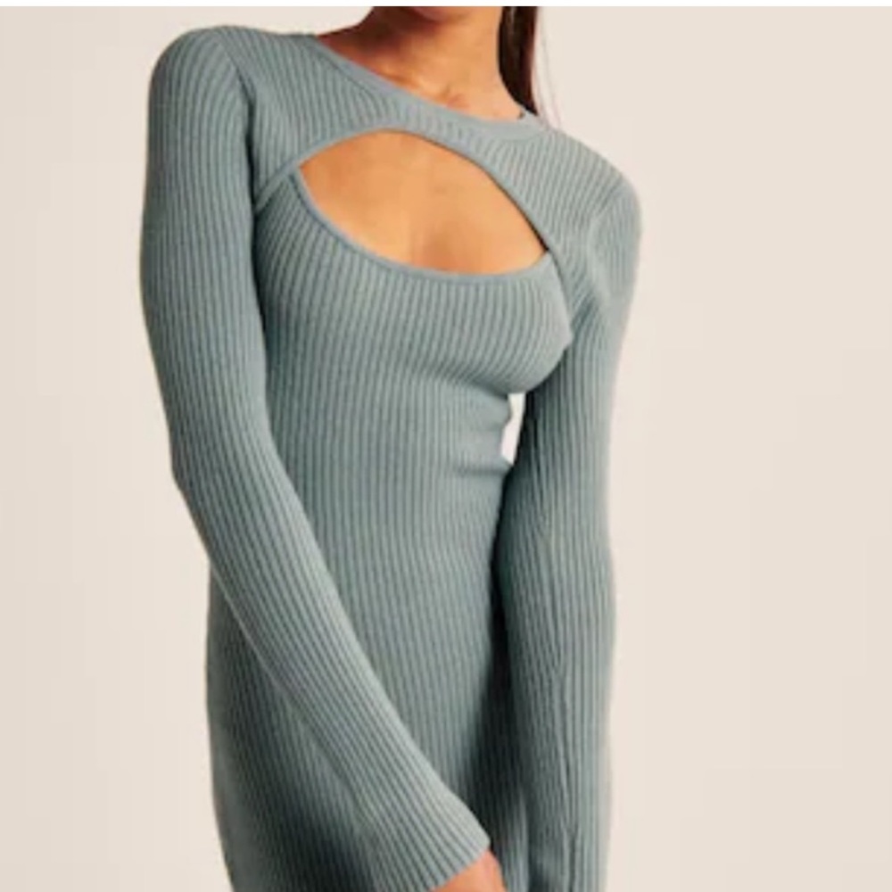 Abercrombie & Fitch Ribbed Midi Knit Dress